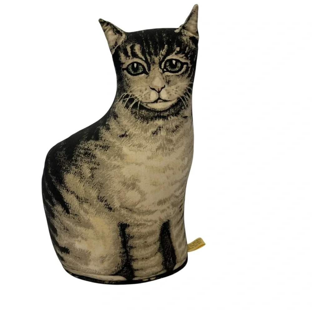 The Toy Works VTG Kitty Cat Tabby Striped Stuffed Pillow or Doorstop